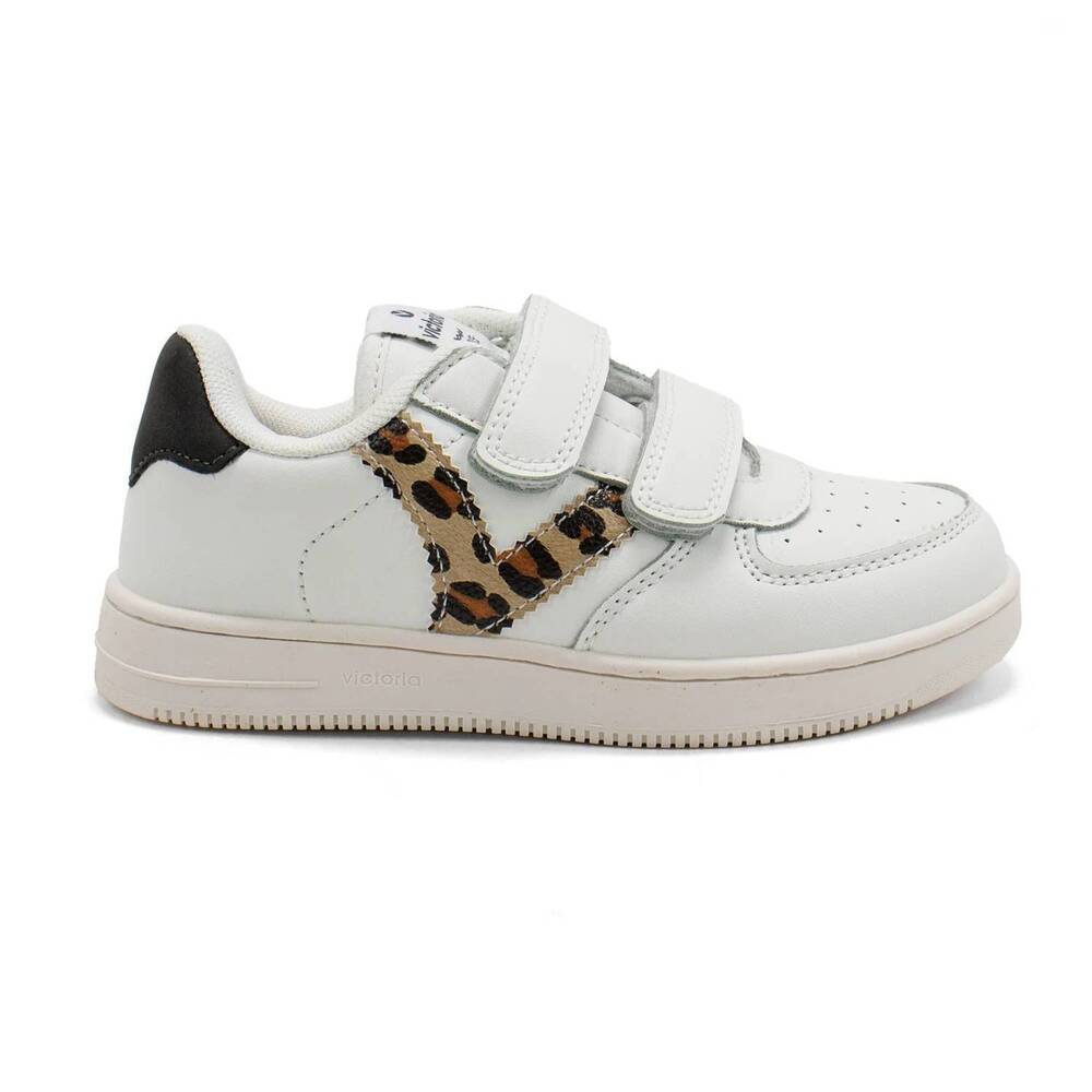 NEW VICTORIA kid's tiempo fancy panels sneakers in leopard